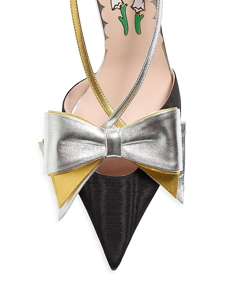 Bowow Slingback 85MM Pumps Moirè Fabric