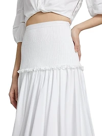 Ellah Smocked Midi-Skirt