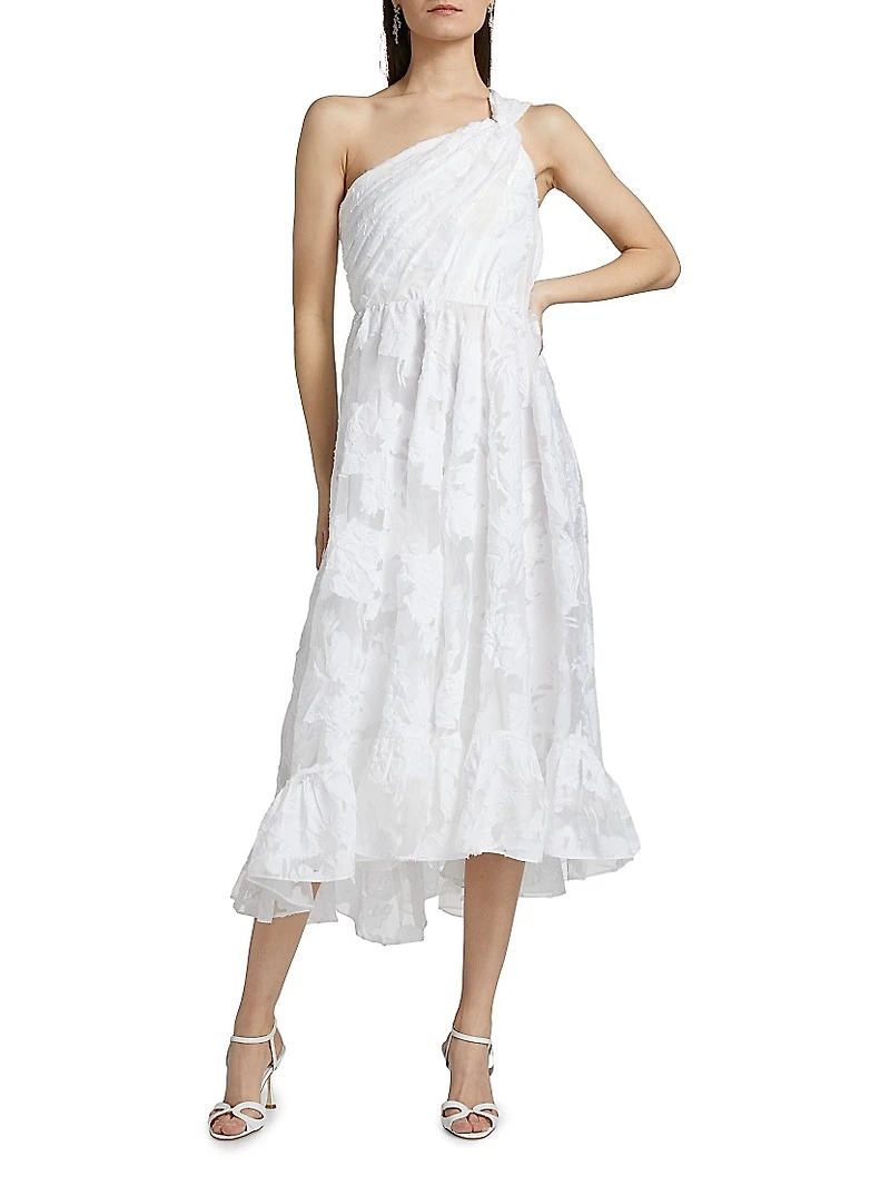 Asilia Paper Floral Organza Midi-Dress