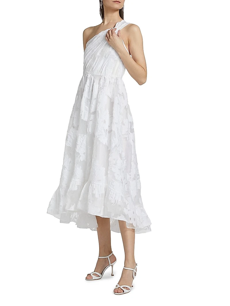 Asilia Paper Floral Organza Midi-Dress