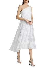 Asilia Paper Floral Organza Midi-Dress