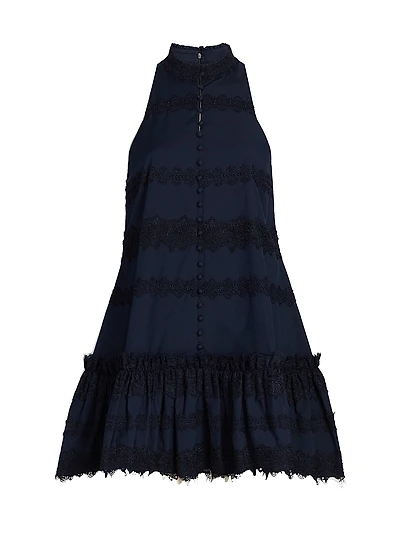 Malena Lace Button-Front Minidress