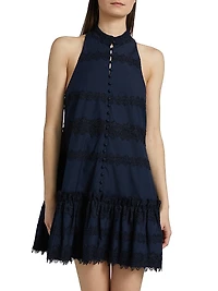 Malena Lace Button-Front Minidress