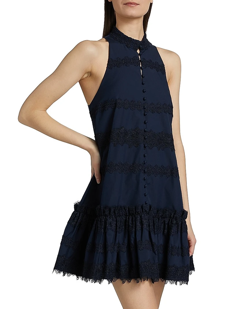 Malena Lace Button-Front Minidress