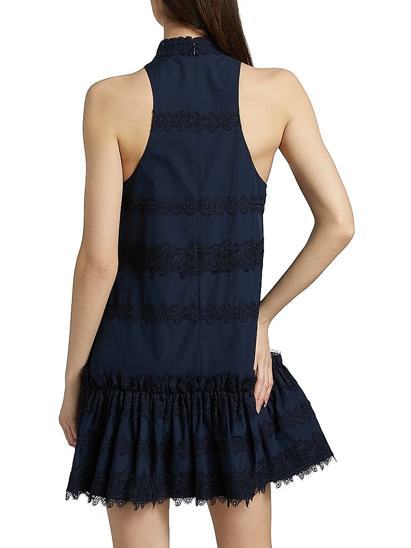 Malena Lace Button-Front Minidress