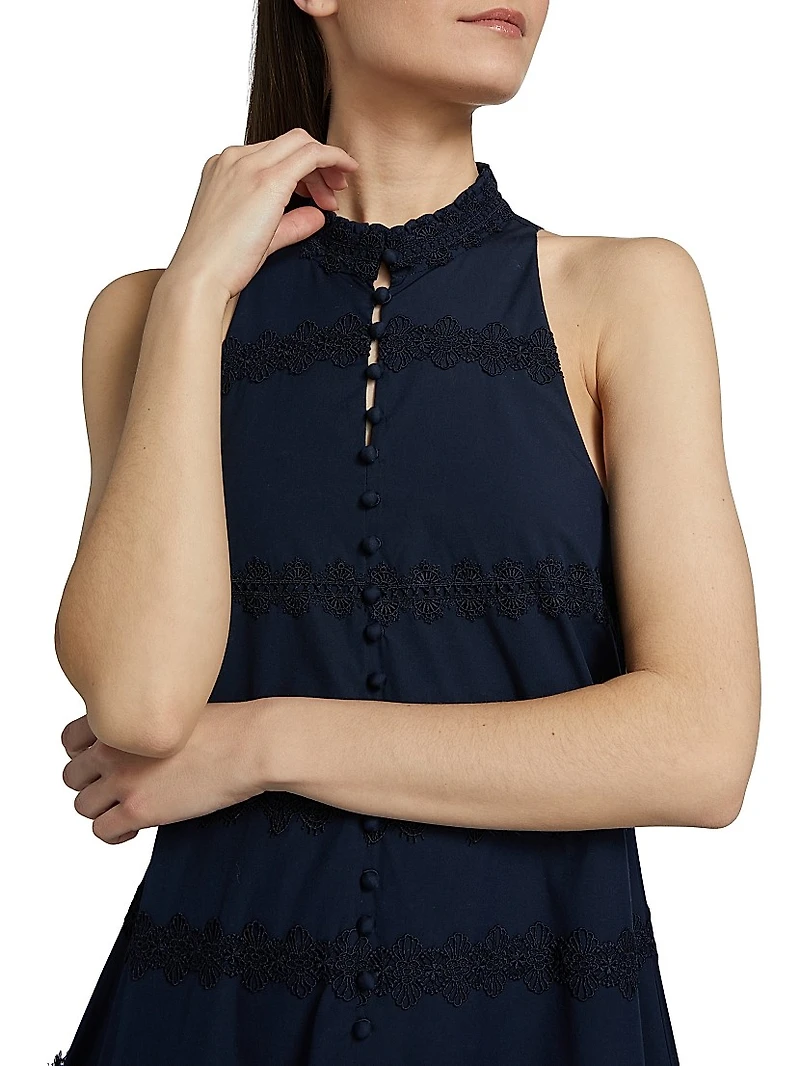 Malena Lace Button-Front Minidress
