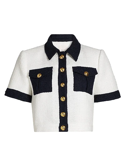 Nissy Bicolor Tweed Cropped Jacket