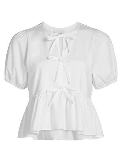 Mare Tie-Front Peplum Top