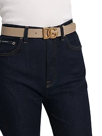 Logo Leather Buckle Belt