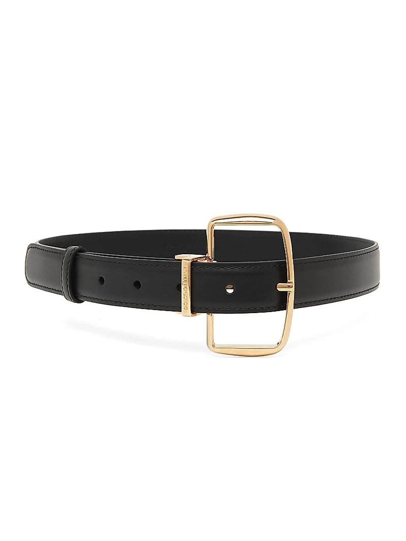 Italian Tailoring Leather Frame Buckle Belt