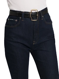 Italian Tailoring Leather Frame Buckle Belt