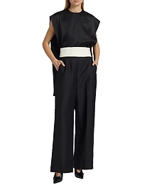 Dakota Wool-Silk Wide-Leg Pants