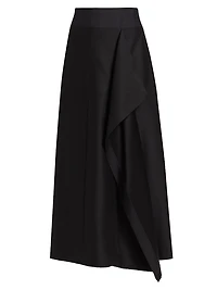Pheobe Wool-Silk Midi-Skirt