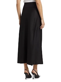 Pheobe Wool-Silk Midi-Skirt