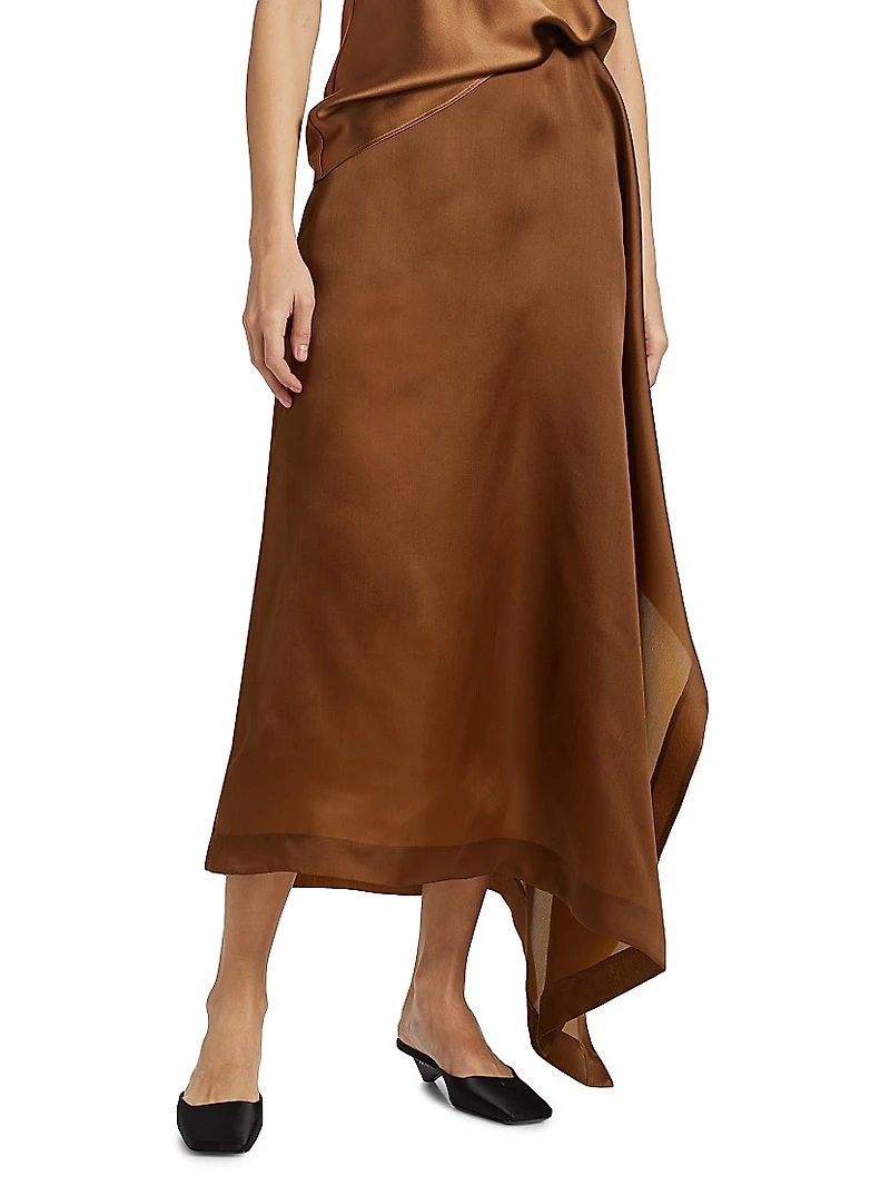 Mel Silk Organza Draped Skirt