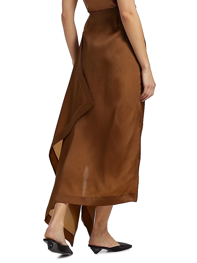 Mel Silk Organza Draped Skirt