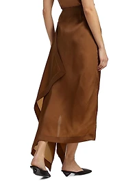 Mel Silk Organza Draped Skirt