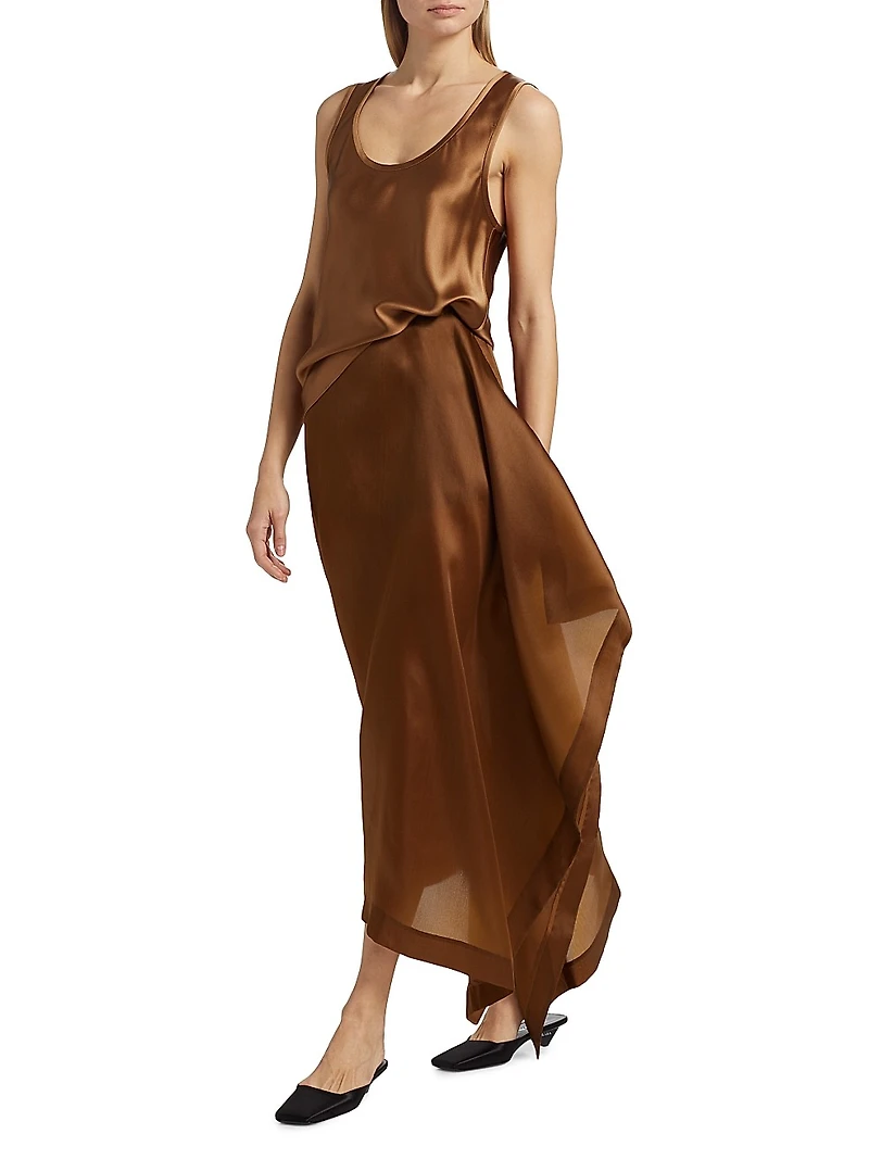 Mel Silk Organza Draped Skirt