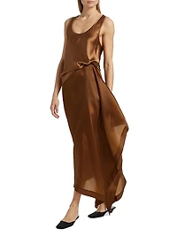 Mel Silk Organza Draped Skirt