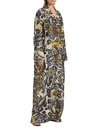 Jose De Jesus Alvarez Printed Silk Maxi Dress
