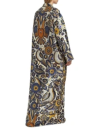 Jose De Jesus Alvarez Printed Silk Maxi Dress