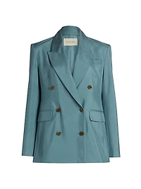 Estelle Double-Breasted Silk Blazer