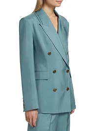 Estelle Double-Breasted Silk Blazer
