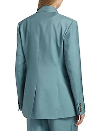 Estelle Double-Breasted Silk Blazer