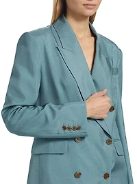 Estelle Double-Breasted Silk Blazer