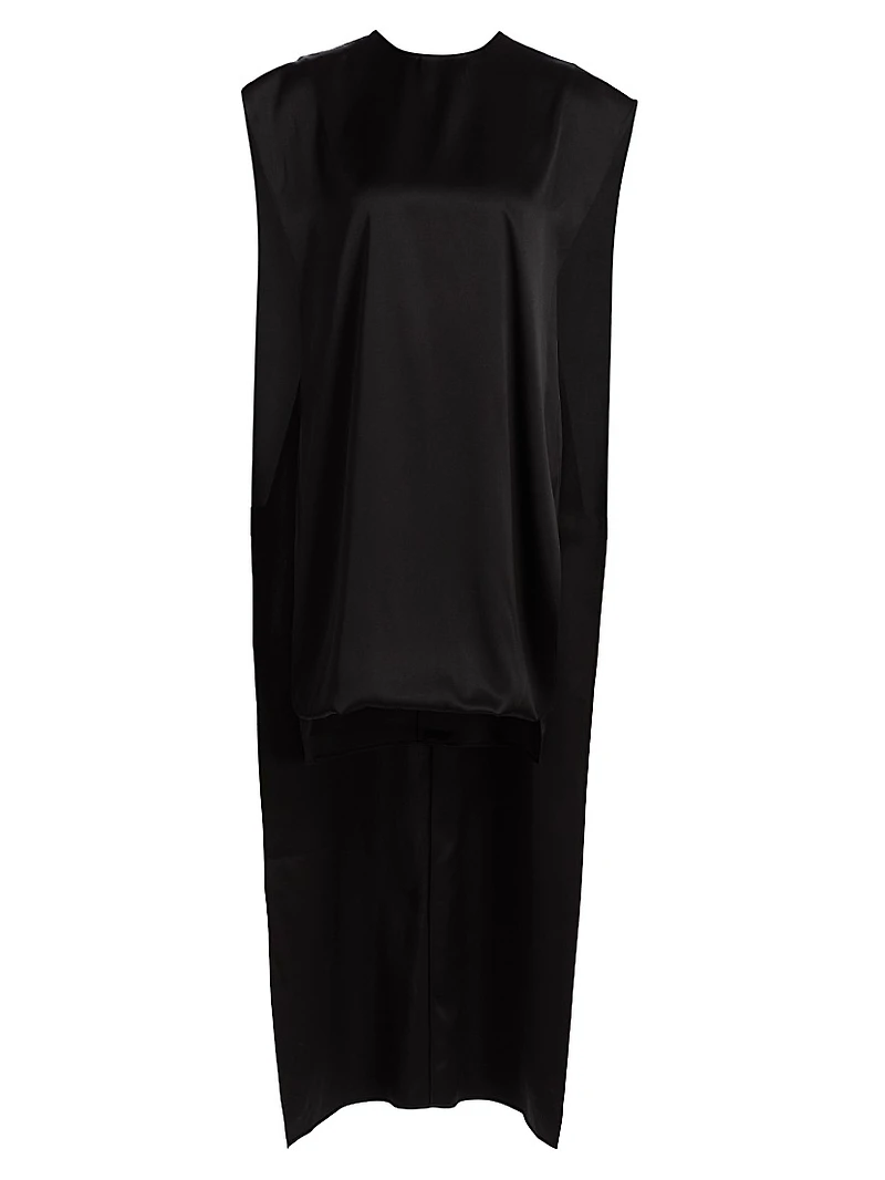 Athena Silk Cape-Detail Minidress