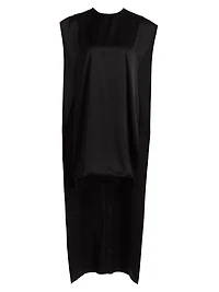 Athena Silk Cape-Detail Minidress