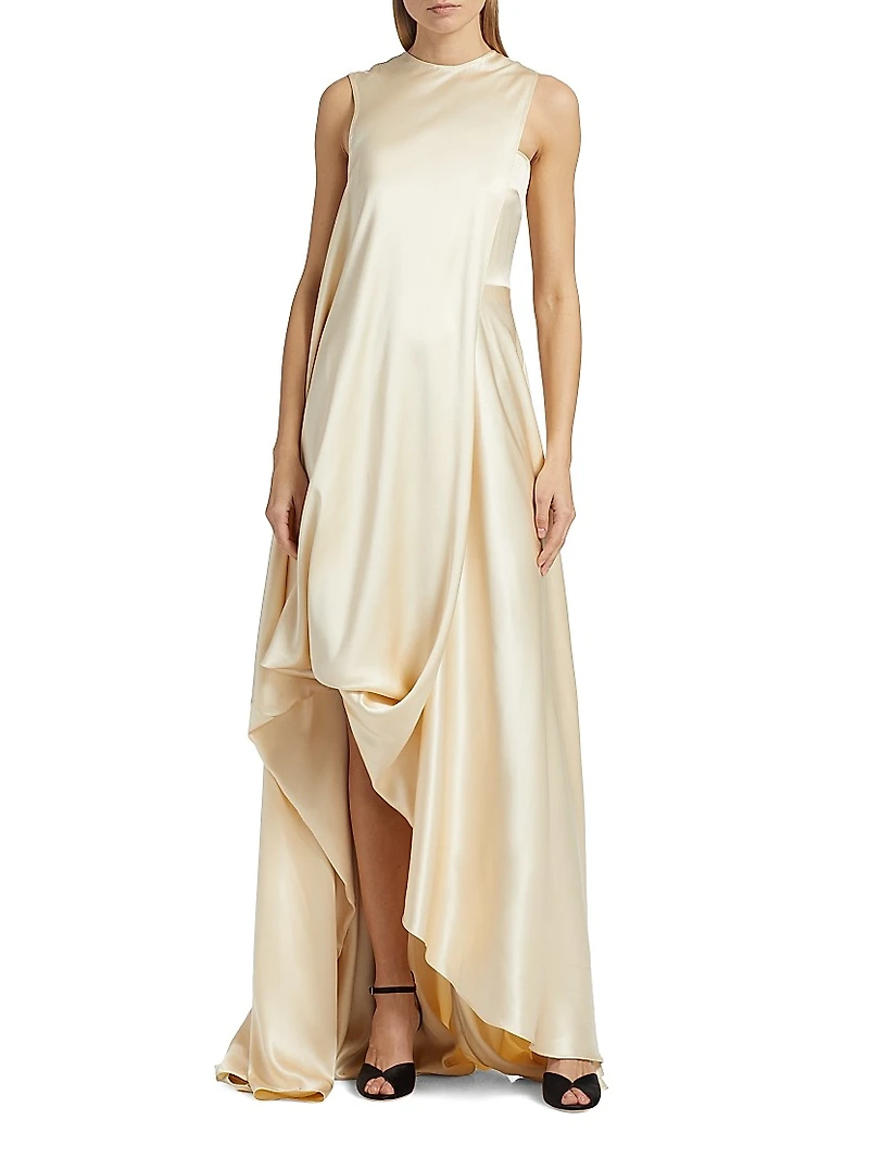 Celeste Silk Sleeveless Maxi-Dress