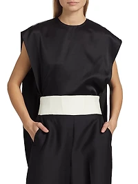 Athena Layered Silk Cape Top