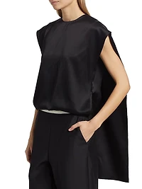 Athena Layered Silk Cape Top