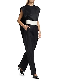 Athena Layered Silk Cape Top