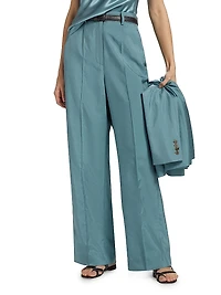 Antonella Silk Wide-Leg Pants