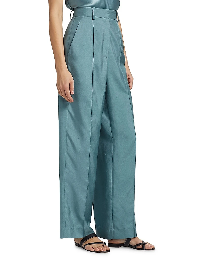 Antonella Silk Wide-Leg Pants