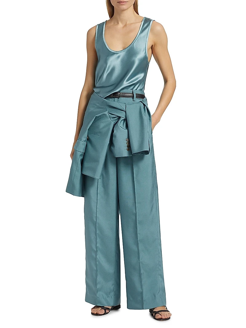 Antonella Silk Wide-Leg Pants