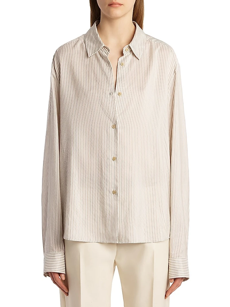 Argo Striped Silk Oversized Shirt