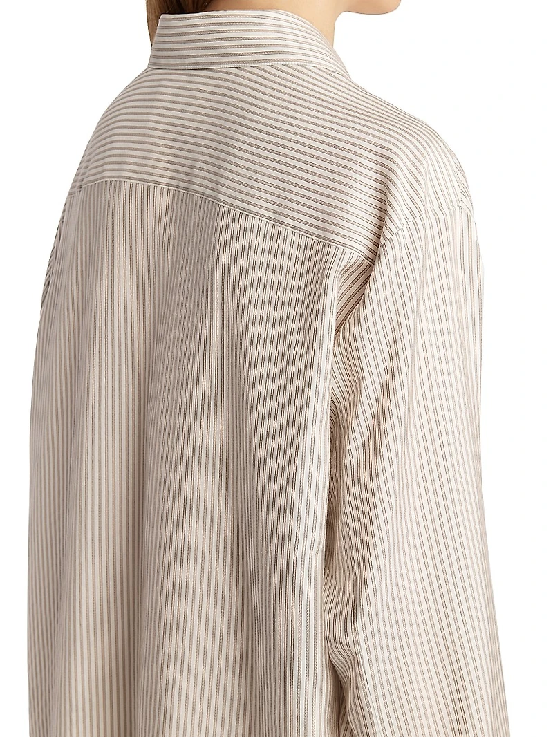 Argo Striped Silk Oversized Shirt