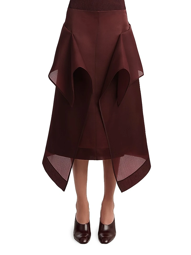 Nina Draped Silk Skirt