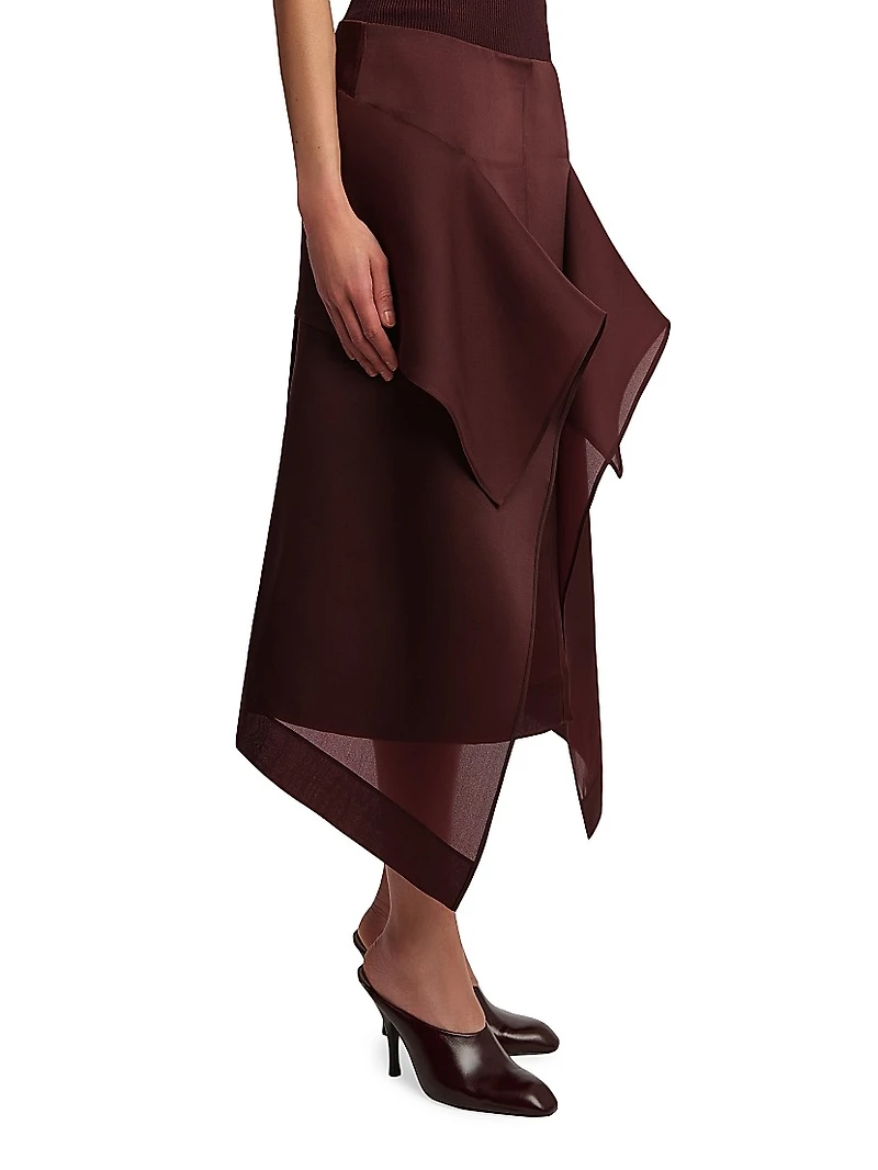 Nina Draped Silk Skirt