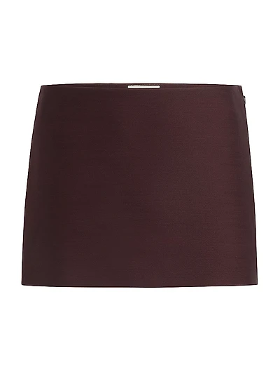 Jett Virgin Wool-Silk Miniskirt