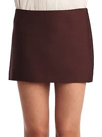Jett Virgin Wool-Silk Miniskirt