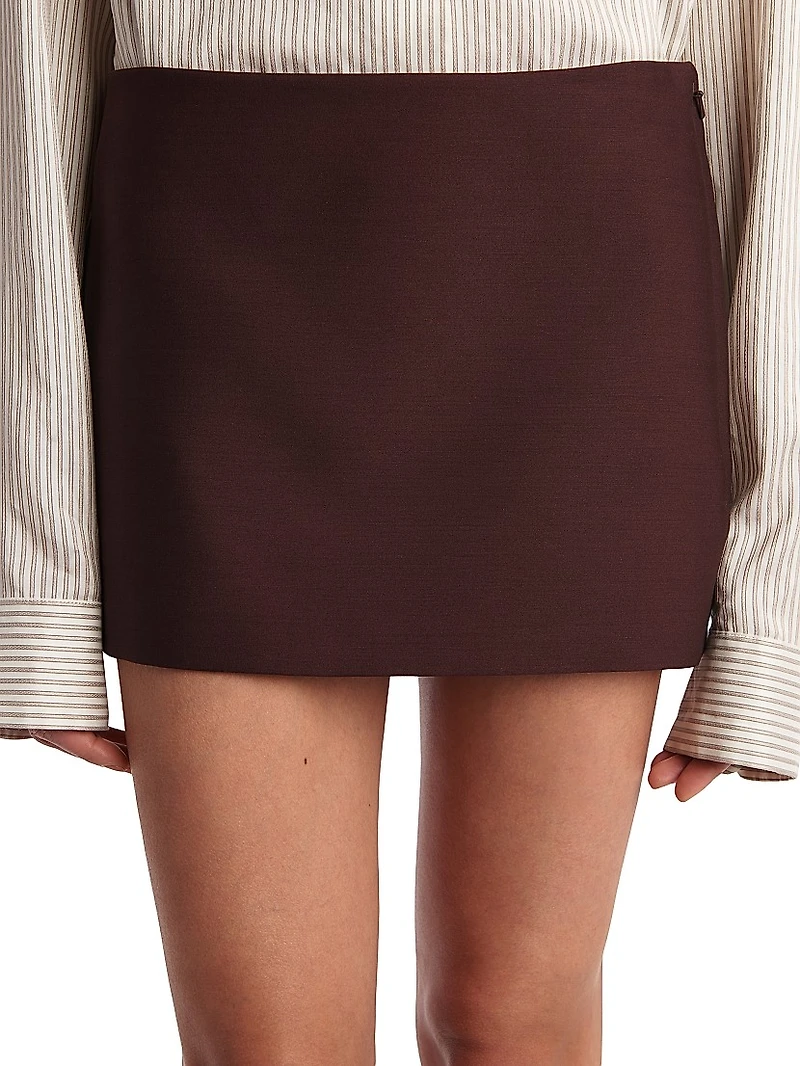Jett Virgin Wool-Silk Miniskirt