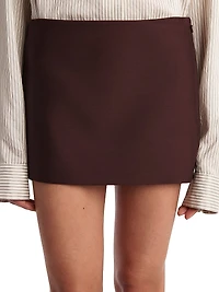 Jett Virgin Wool-Silk Miniskirt