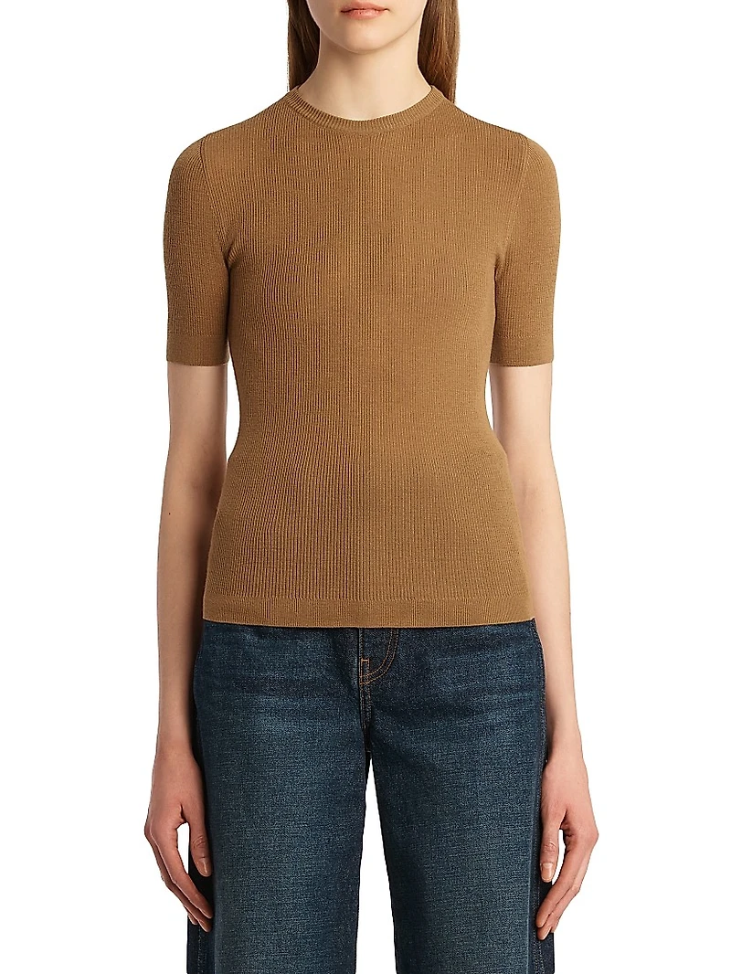 Celina Ribbed Wool-Blend Top