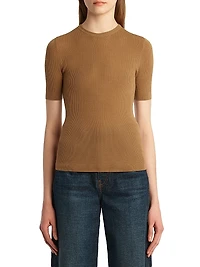 Celina Ribbed Wool-Blend Top