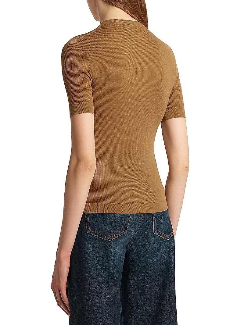 Celina Ribbed Wool-Blend Top