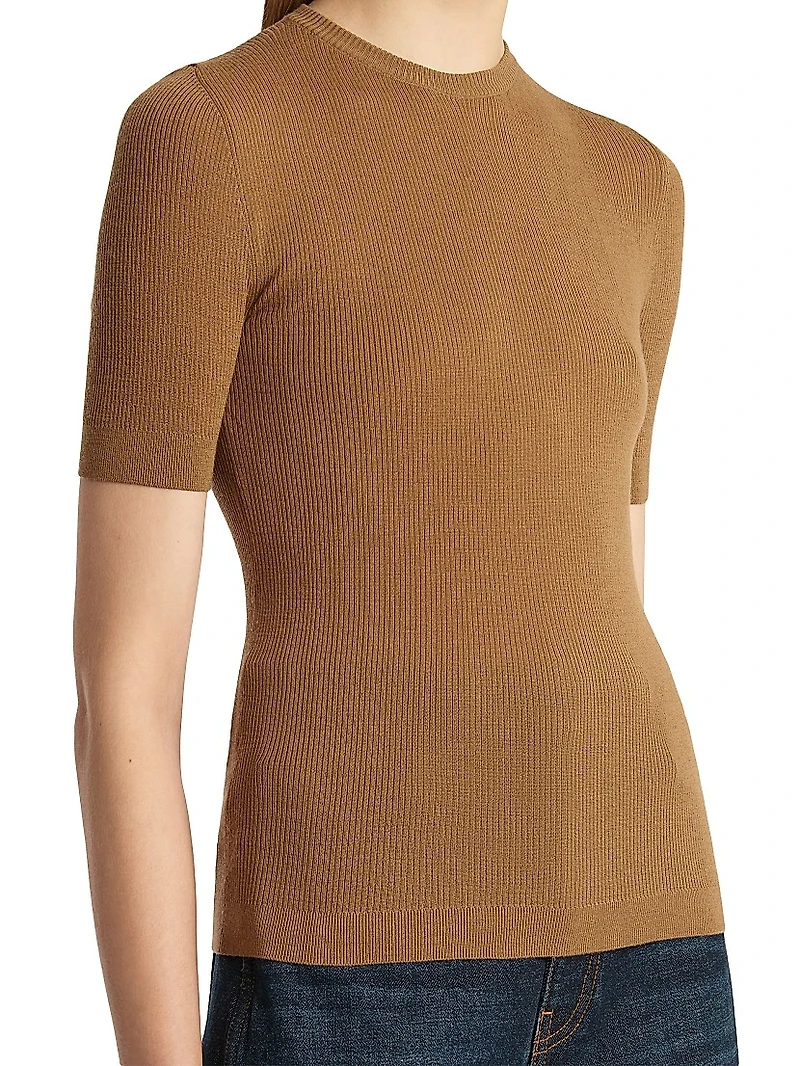 Celina Ribbed Wool-Blend Top